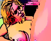 She lets him spray the cum on her big tits.
